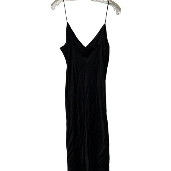 Aura Black Viscose Slip Dress L – Y2K Minimalist Style - Picture 3 of 4